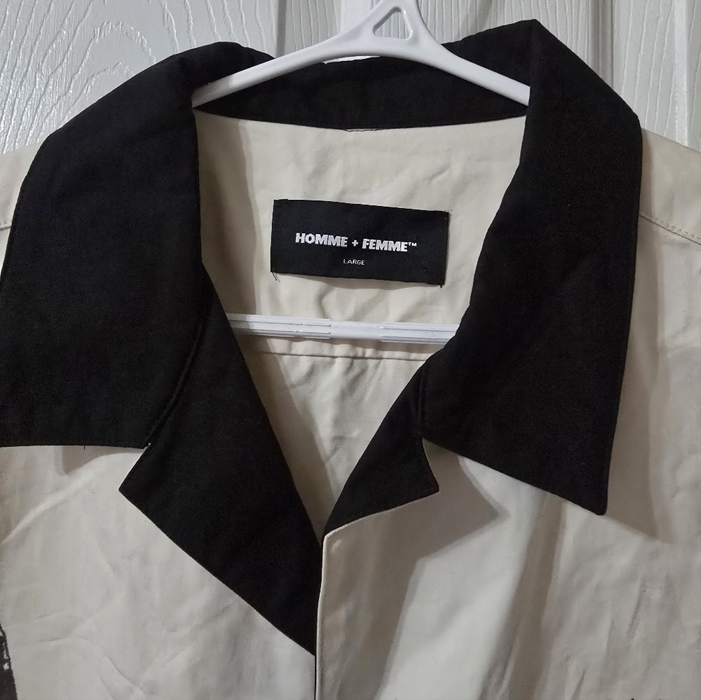 Homme + Femme Child Of War Short Sleeve Collared Button Down Cotton Shirt, EUC! - Picture 6 of 11